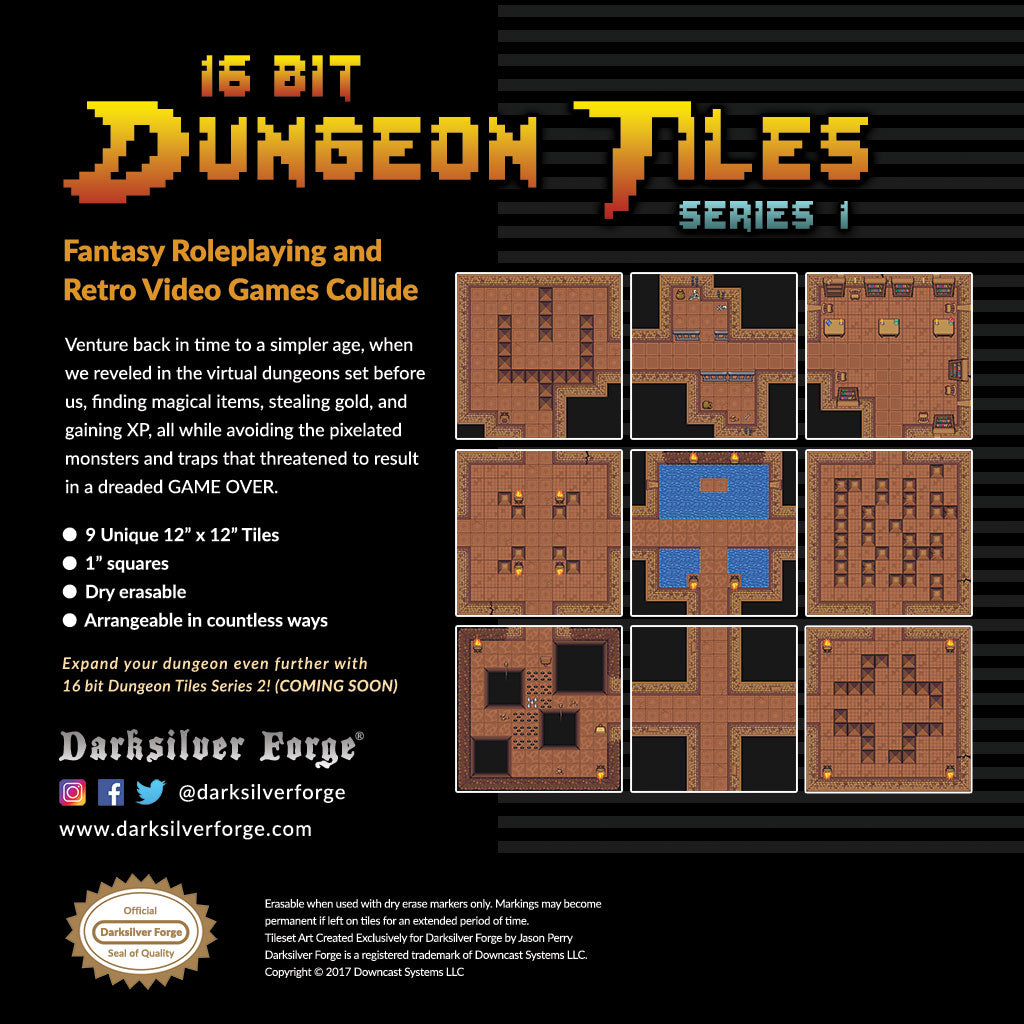 16 Bit Dungeon Tiles Series 1 – Darksilver Forge