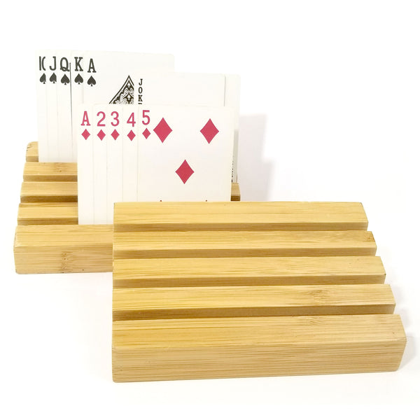 CardRax Hands Free, Universal, Playing Card Holders, Set of 2 Wooden Racks